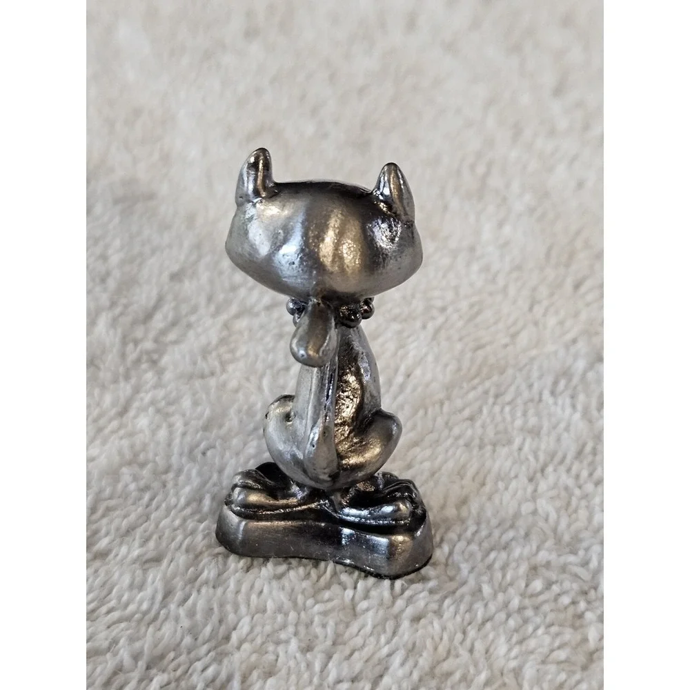 2005 Pewter Cute Cat Figurine, Size 1‎ 3/4